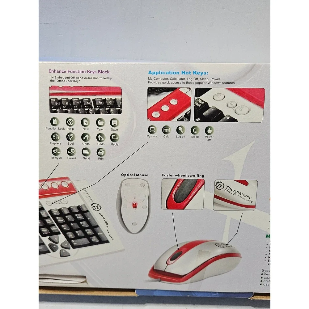 Thermaltake Xaser Edition Office PS2 Keyboard & Optical Mouse Blue Combo